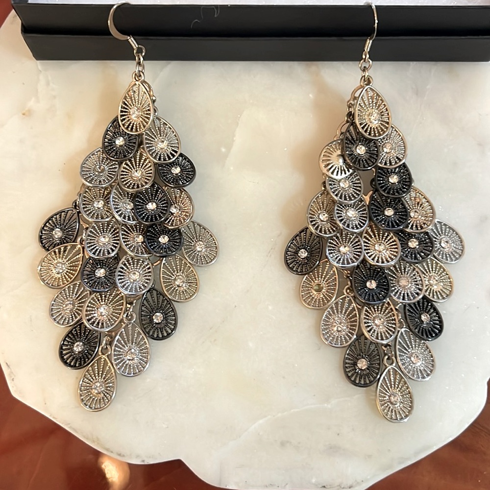 BEBE Tri-color Statement dangle earrings